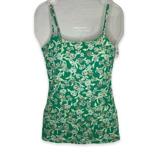 NEW Loft Outlet Green Floral Spaghetti Strap Tank Top Cami Size XS